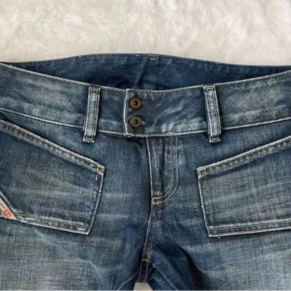 Diesel Women's Boot Cut Jeans in Faded Blue Denim